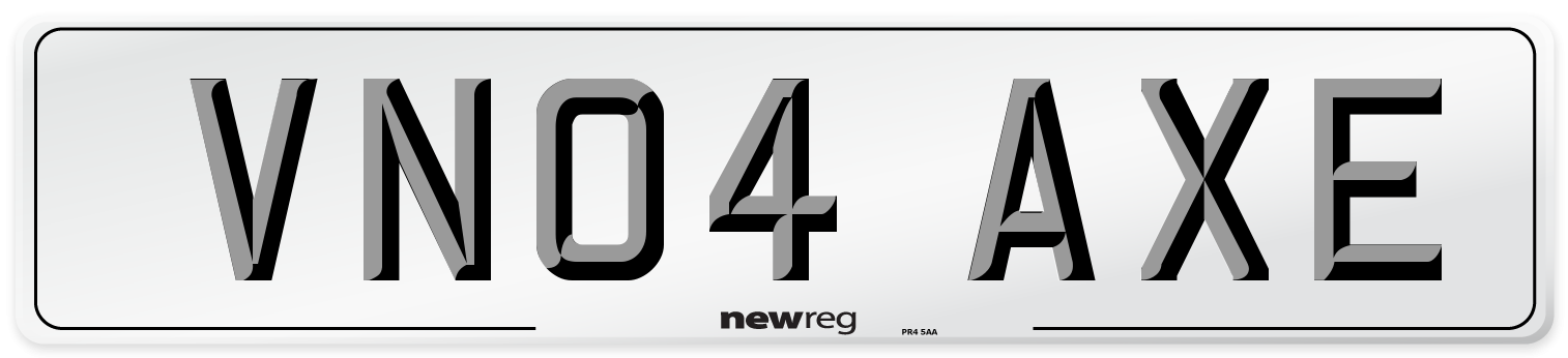 VN04 AXE Number Plate from New Reg